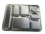 Plateau repas inox Marine Nationale 7 compartiments Guy Degrenne