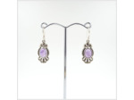 Boucles Améthystes en argent massif