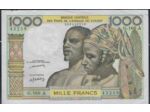 AFRIQUE DE L'OUEST (B.C.E.A.O.) 1000 FRANCS NON DATEE G.160 A COTE D'IVOIRE TTB+