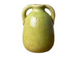 Vase à deux anses vert pomme céramique 12x9cm
