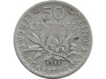 FRANCE 50 CENTIMES ROTY 1911 TB