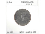 AMERIQUE (U.S.A) 1/4 DOLLAR 2000 P NEW HAMPSHIRE TTB+