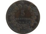 FRANCE 5 CENTIMES CERES 1880 A TB coup