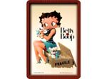 Plaque métal Betty Boop Fragile,Puppy - 20x30 - Déco US.