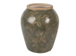 Vase céramique vert brun 15x18x18cm