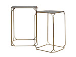 Ensemble de 2 tables d'appoint hexagonales 40x40x56cm