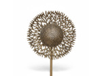 Lampadaire doré soleil 43x26x148cm