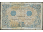 FRANCE 20 FRANCS BLEU 27 SEPTEMBRE 1906 U.903 TB