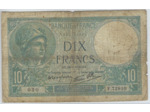 FRANCE 10 FRANCS MINERVE 28-9-1939 SERIE F.72910 TB