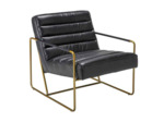 Fauteuil cuir noir Maranello 71x66x83cm