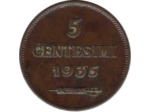 SAINT MARIN 5 CENTISIMI 1935 TTB+