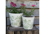 Pot de fleurs d'intérieur vert beige céramique 14x13cm