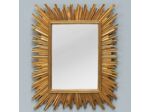 Miroir soleil convexe rectangulaire doré 24x29cm