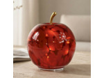 Lampe à Poser Led Pomme rouge verre 15x15x17cm