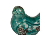 Ensemble 2 oiseaux fer décoratifs vert 13x15cm