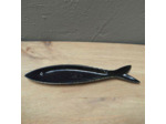 Petit Plat Poisson Bleu Nuit céramique vernie 7x30cm