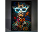 Duo 2 tableaux Girafe Âne Toile Noir led 63x4x93cm