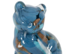 Décoration chat bleu doré verre 7x6x10cm