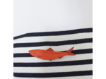 Broche sardine coloris orange dessin rouge