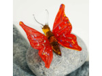 Figurine Miniature Papillon Rouge Verre 6x4x4cm
