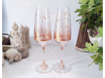 Flutes à champagne en cristal peintes à la main au décor champêtre avec envole de petites libellules