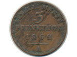 ALLEMAGNE PRUSSE 3 PFENNIG 1862 A TB+ (W482)