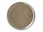 FRANCE 50 CENTIMES DOMARD 1924 4 OUVERT SUP