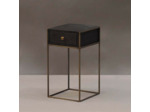 Table de Chevet 1 Tiroir Noir Bois de Manguier 31x35x57cm