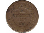 FRANCE UN DECIME LOUIS XVIII 1814 BB (G196a) TB