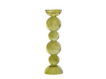 Grand bougeoir bulle Itinga vert olive 10x10x34cm