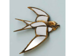 Miroir hirondelle ailes déployées résine doré 39x37cm