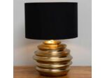 Lampe anneaux dorés abat jour noir 45x24cm
