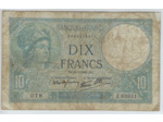 FRANCE 10 FRANCS MINERVE 9-1-1941 SERIE Z.83331 TB