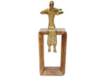 Figurine musicien bois doré 11x11x31cm