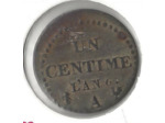 FRANCE 1 CENTIME DUPRE AN 6 A Frappe decentree TB+