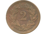SUISSE 2 RAPPEN (2 CENTIMES) 1899 B TTB