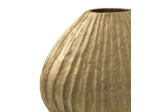 Vase ovale aluminium doré cannelures 37x40x12cm