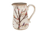 Pichet décoratif branche beige marron céramique 21x15x23cm