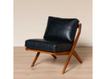 Fauteuil Cuir Noir Marnet 81x87x64cm
