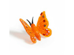 Figurine Miniature Papillon Orange Verre 6x4x4cm