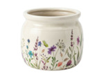 Pot de Fleurs céramique beige fleurs 20x15cm
