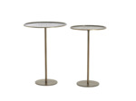 Ensemble 2 Tables d'Appoint en métal brun foncé et bronze 38x38x54cm