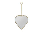 Miroir suspendu coeur doré laiton 13x14cm