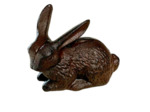 Lapin fonte patiné marron 14x7x10cm