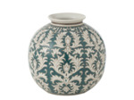 Vase porcelaine vert blanc 26x26x24cm