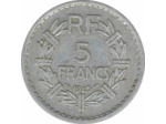 FRANCE 5 FRANCS LAVRILLIER ALU 1945 B TB+