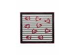 Foulard carré rayé à motifs coeur