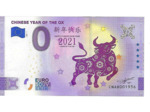 CHINE 2021-1 CHINESE YEAR OF THE OX BILLET SOUVENIR 0 EURO TOURISTIQUE NEUF