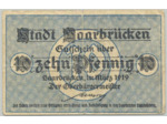 ALLEMAGNE (STADT SAARBRUCKEN) 10 PFENNIG 01-03-1919 TTB