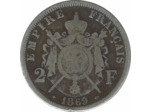 FRANCE 2 FRANCS NAPOLEON III 1869 A (Paris) TB N1